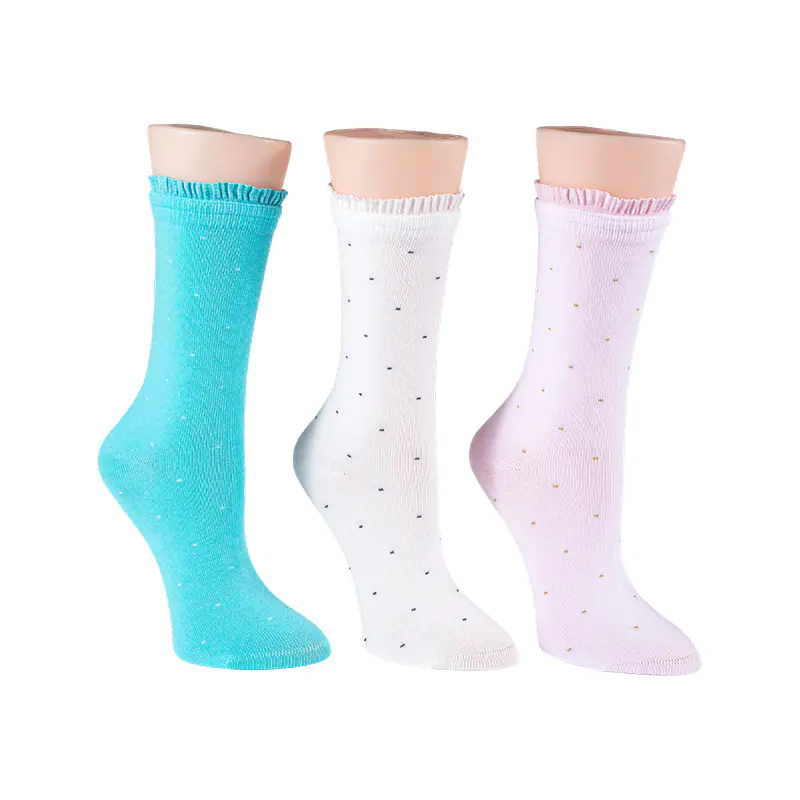 Polka Dot Crew Sokker med blonder for damer